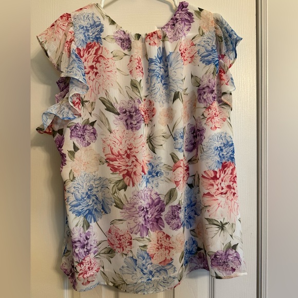 Express Floral Ruffle Blouse - Multicolor - Picture 3 of 3